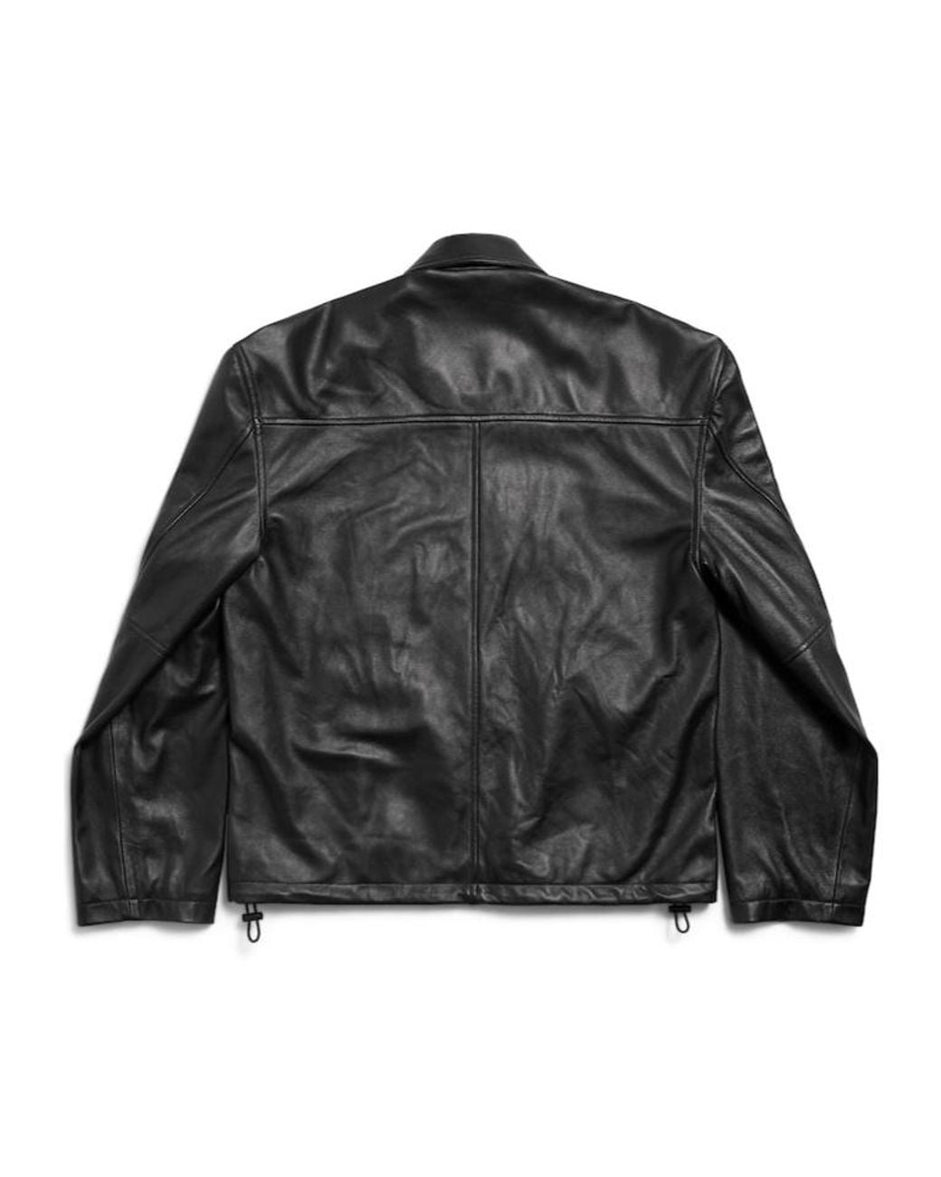 Balenciaga Black Nano Bb Zipped Leather Jacket for men