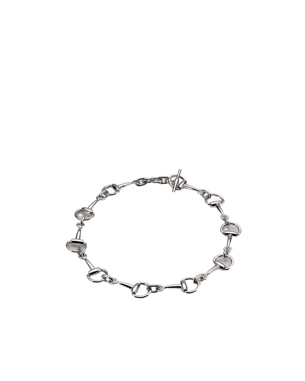 Gucci White Horsebit Motif Necklace