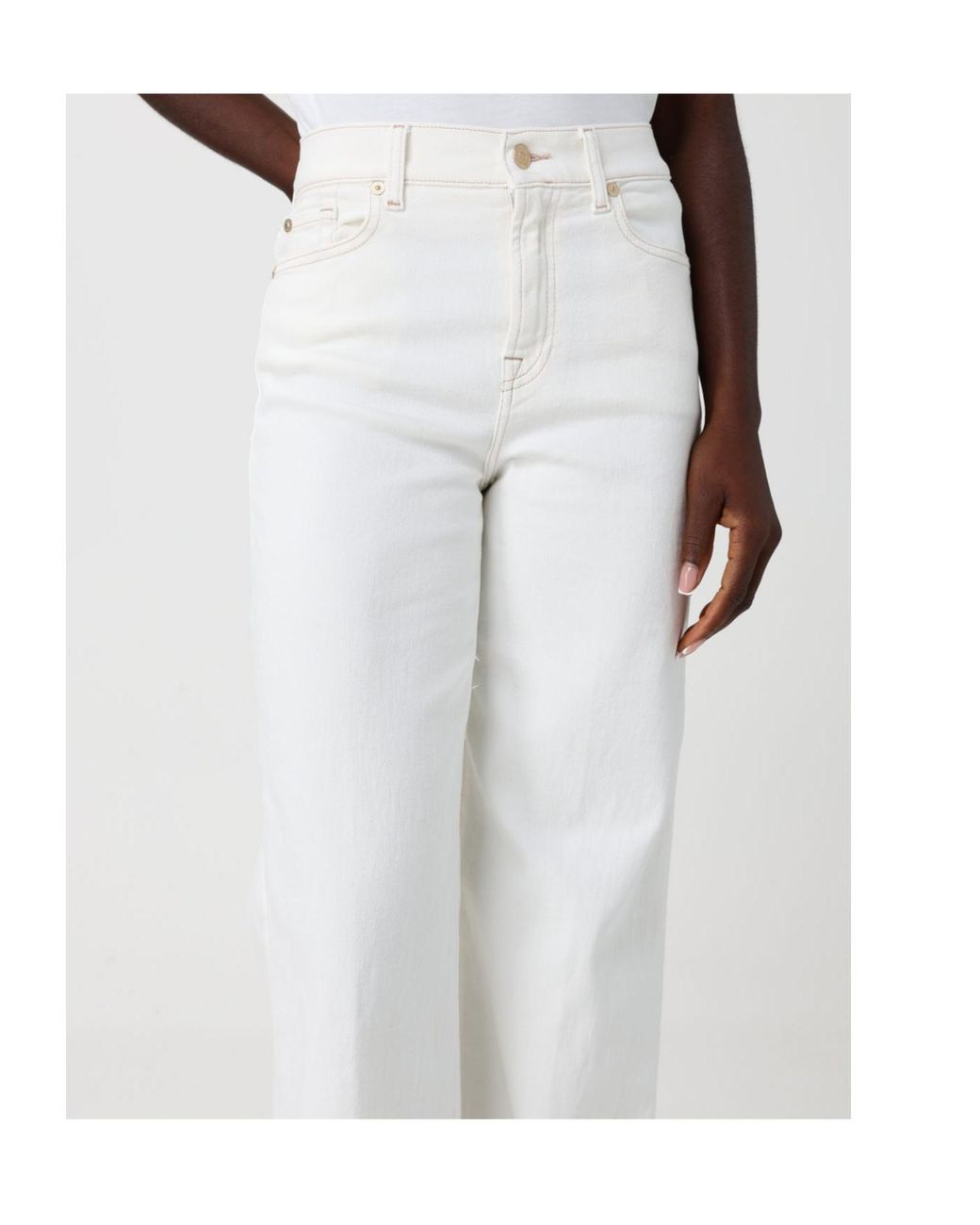 7 For All Mankind White Belt Loop Jeans