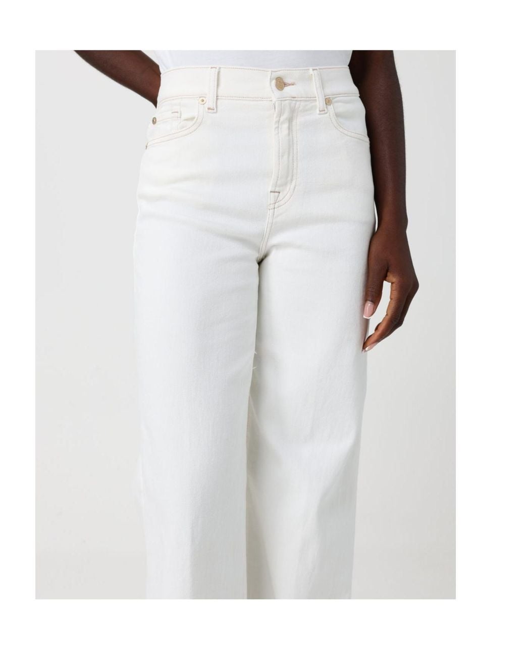7 For All Mankind White Belt Loop Jeans