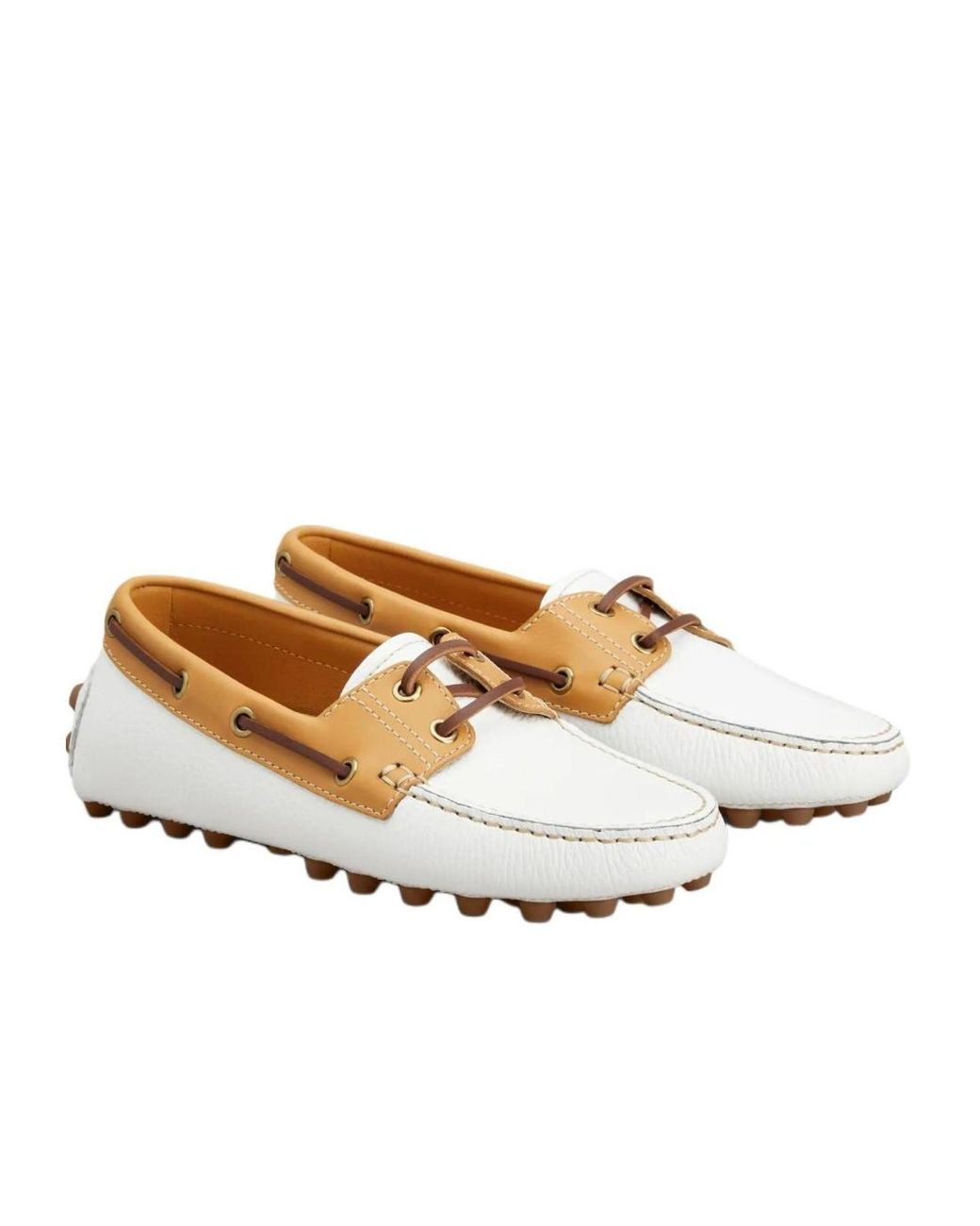 Tod's White Boat Gommino Bubble Shoes