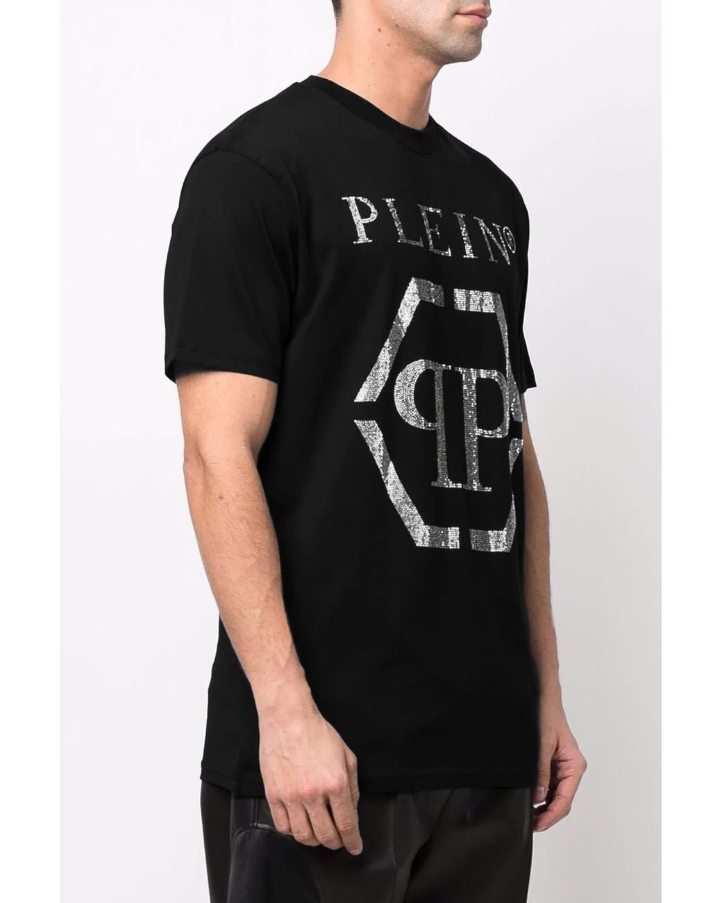 Philipp Plein Black Logo Printed Short-Sleeved T-Shirt for men