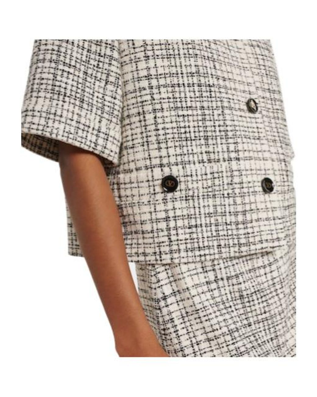 Valentino Gray Cotton-Blend Tweed Jacket