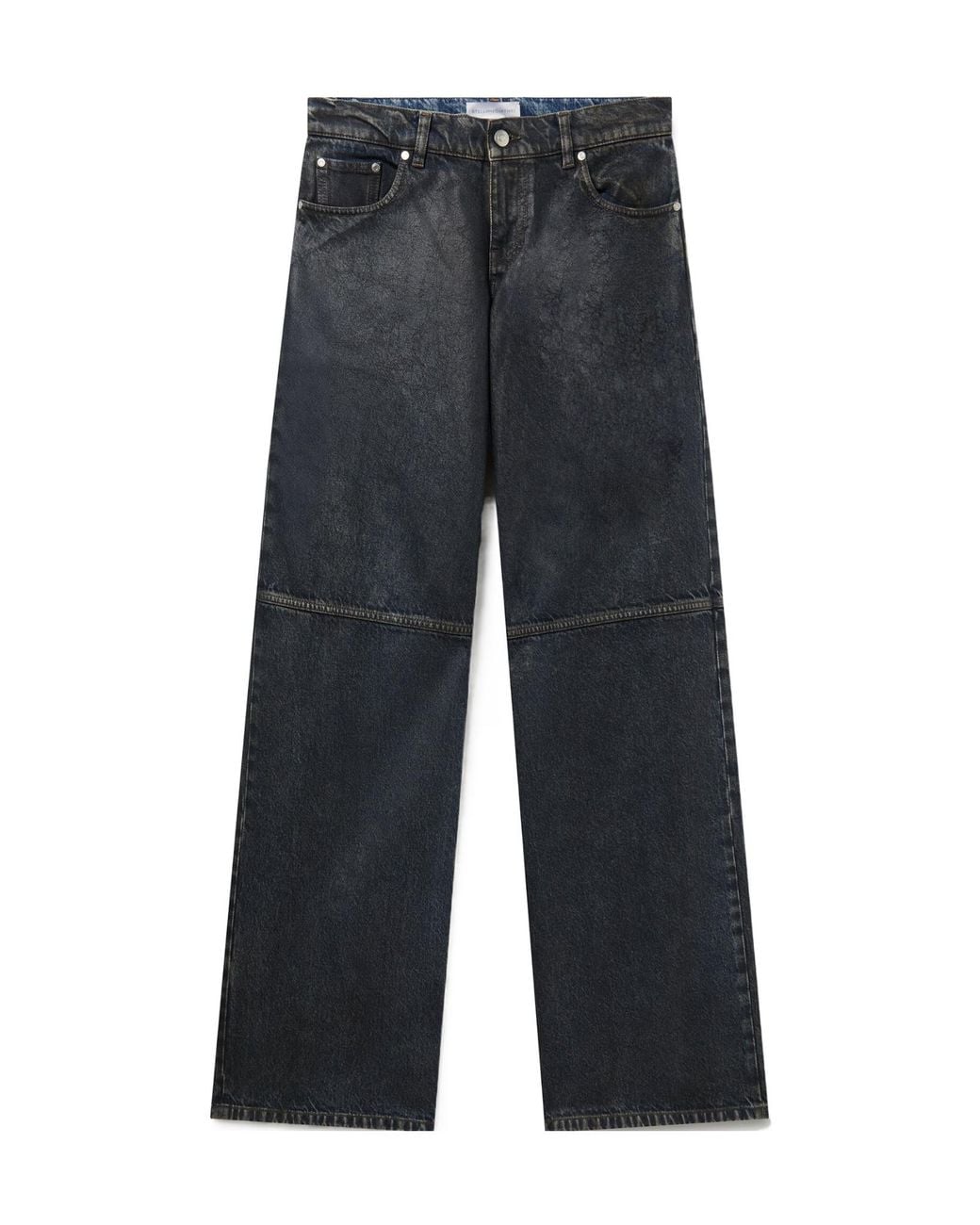 Stella McCartney Blue Waxed-Finish Straight-Leg Denim Jeans