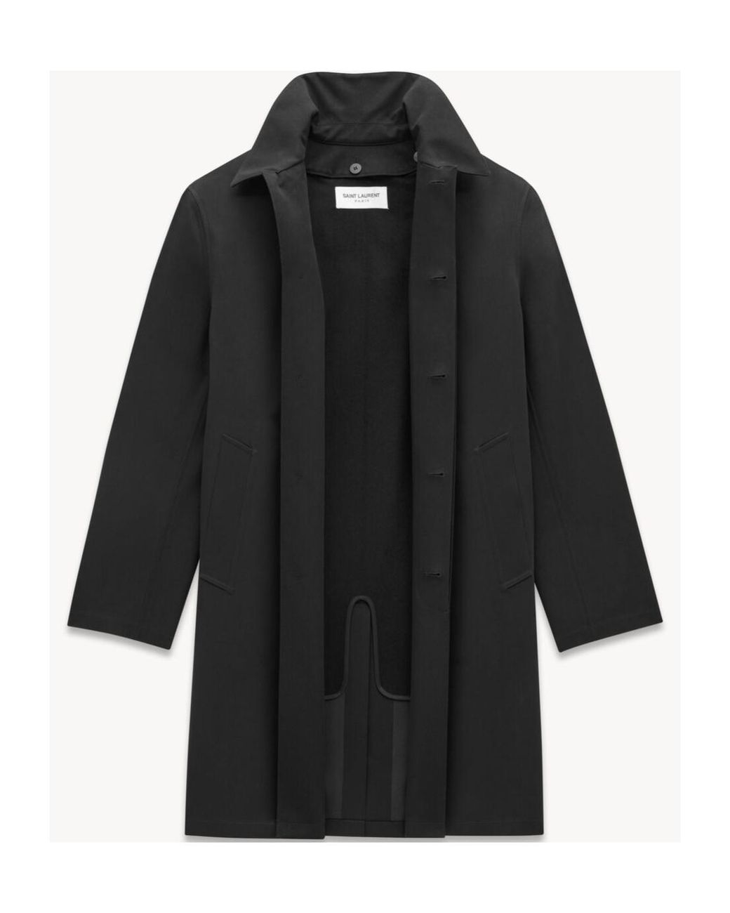 Saint Laurent Black Mackintosh Coat for men