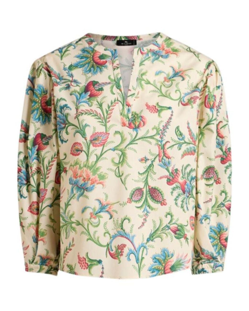 Etro Green Floral Motif Blouse