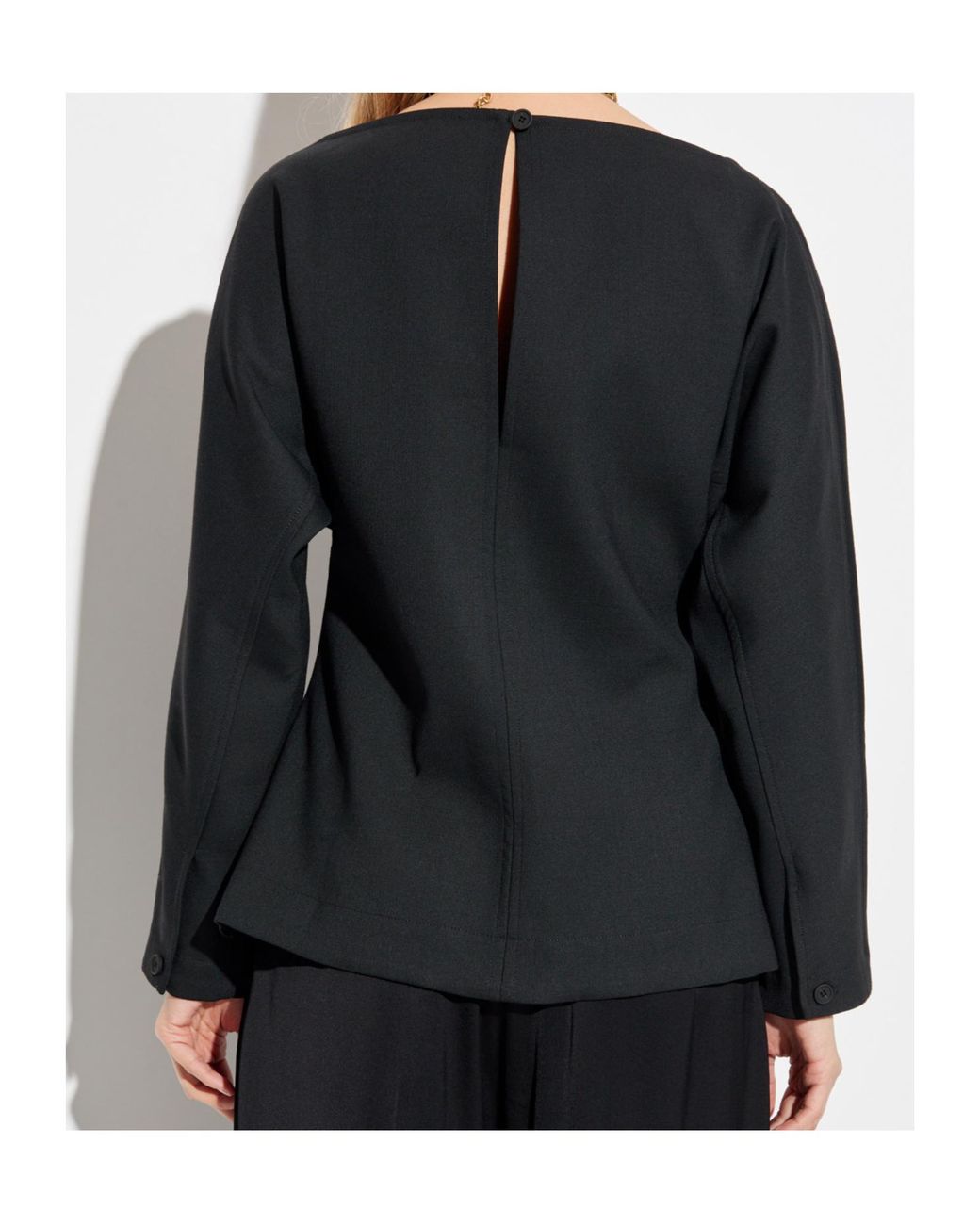 Studio Nicholson Black Long Sleeved Buttoned Top