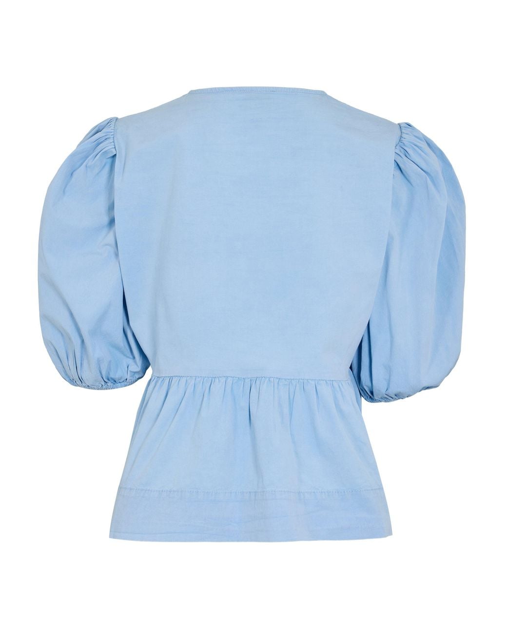 Ganni Blue Ruffled Blouse