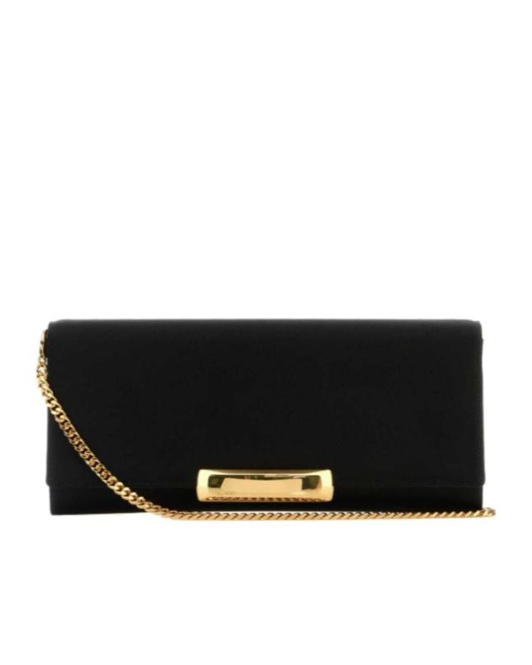 Tom Ford Black Satin Bar Clutch Bag