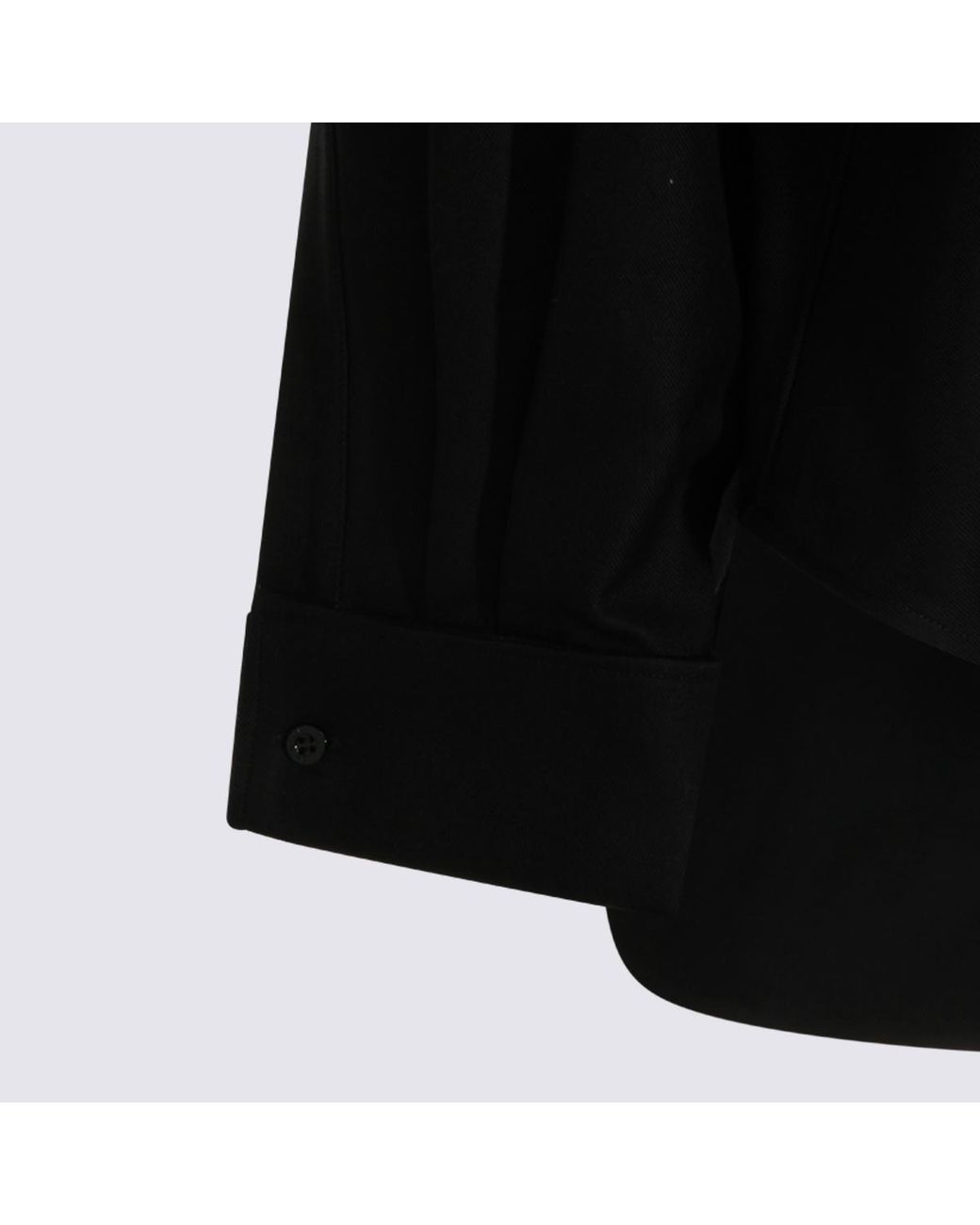 Balenciaga Black Cotton Elongated Hem Shirt