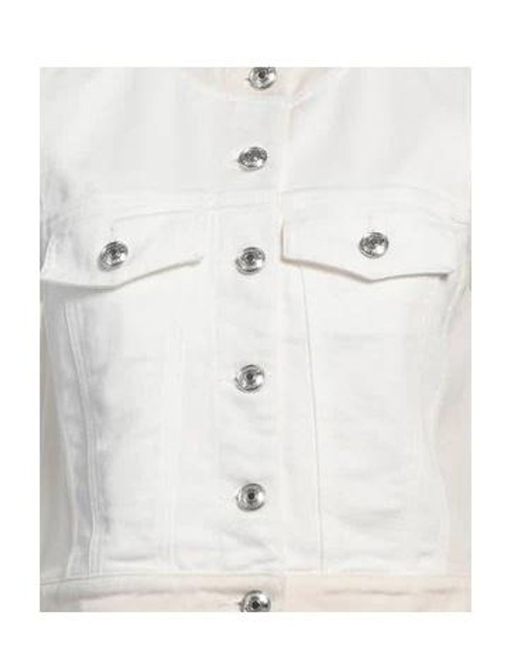 Sportmax White Ivory Denim Outerwear Cotton