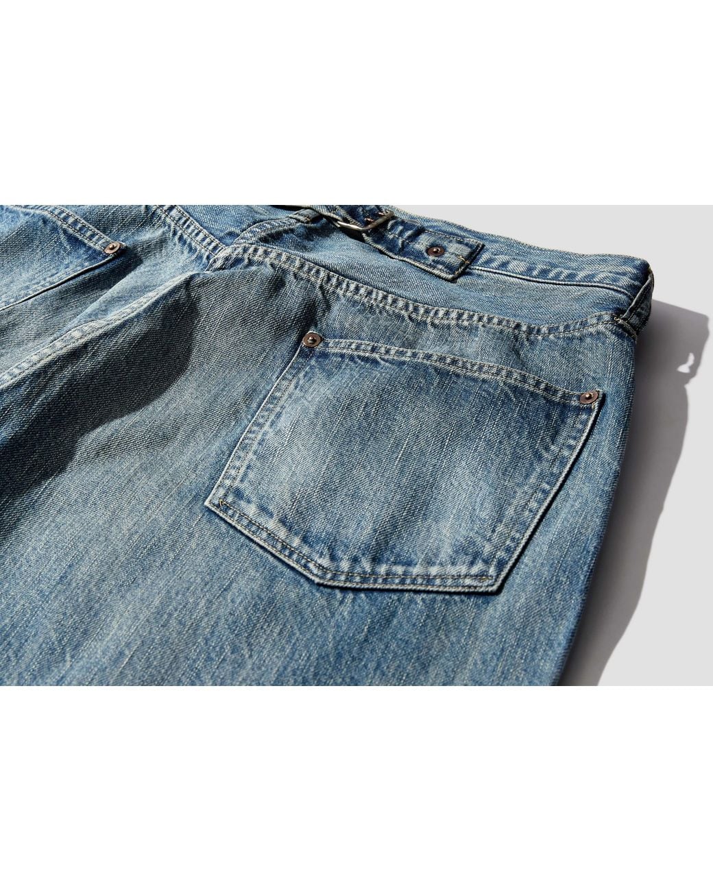 A.PRESSE Blue Washed Wide-Leg Jeans for men