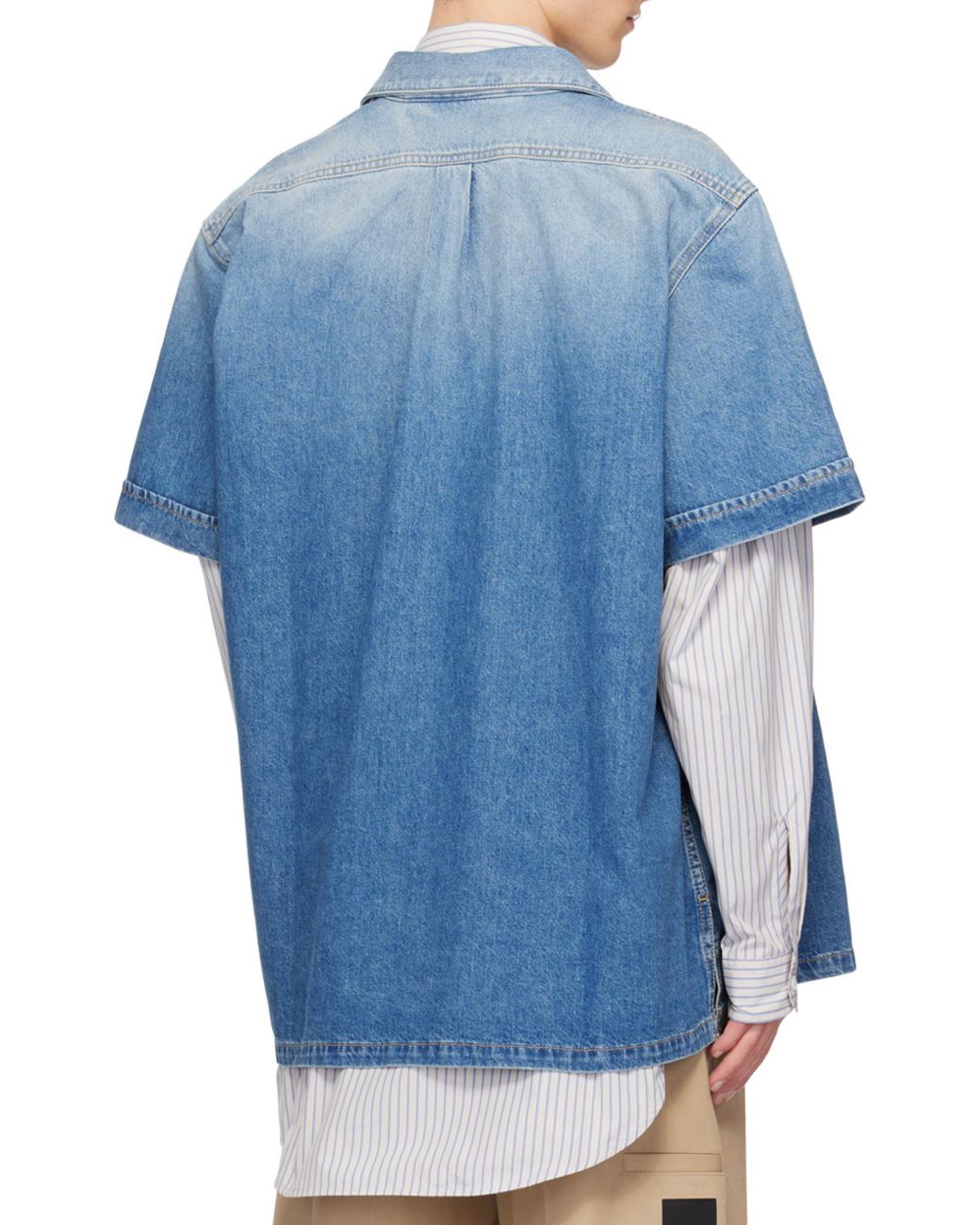 Givenchy Blue Logo Embroidered Denim Shirt for men