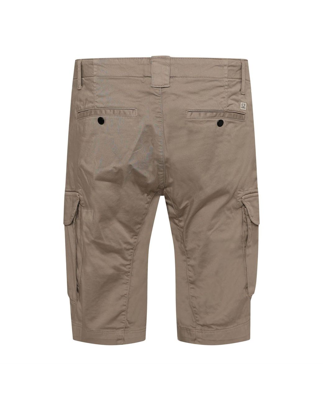 C P Company Gray Sateen Stretch Cargo Shorts for men
