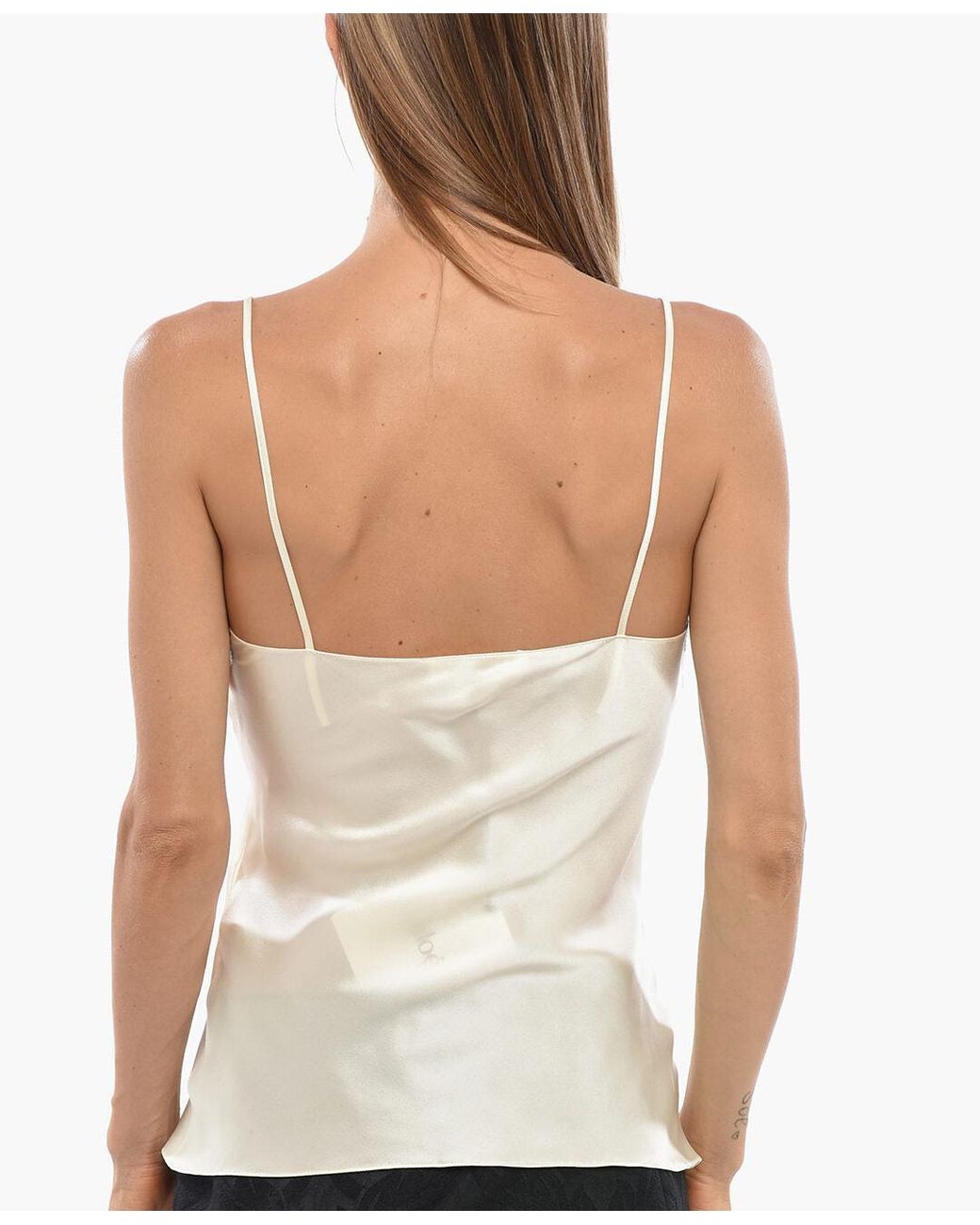 Chloé White Lace-Detail Tank Top