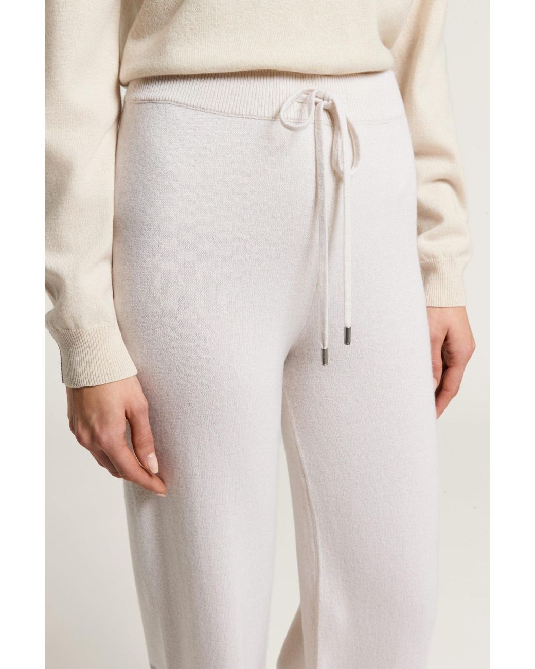 Peserico Gray Drawstring Knitted Trousers