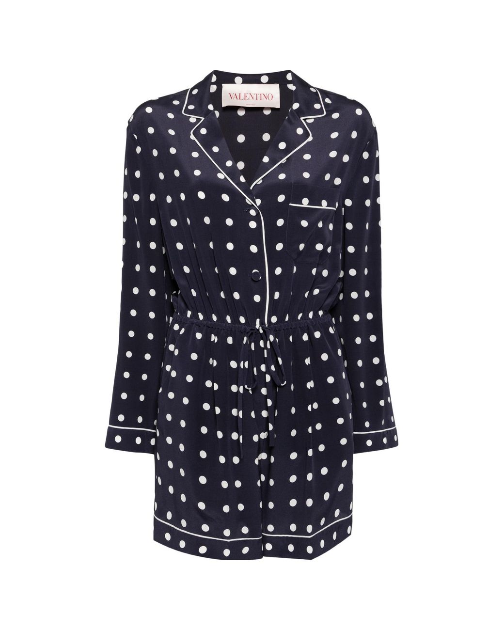 Valentino Blue Dot Printed Short Jumpsuit