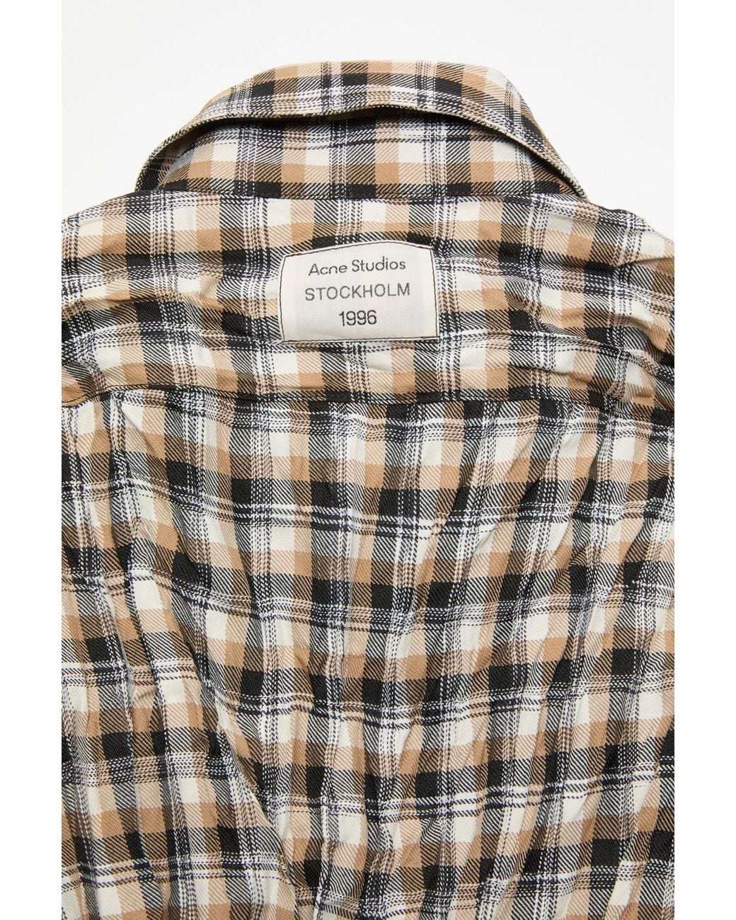 Acne White Check Button-Up Shirt