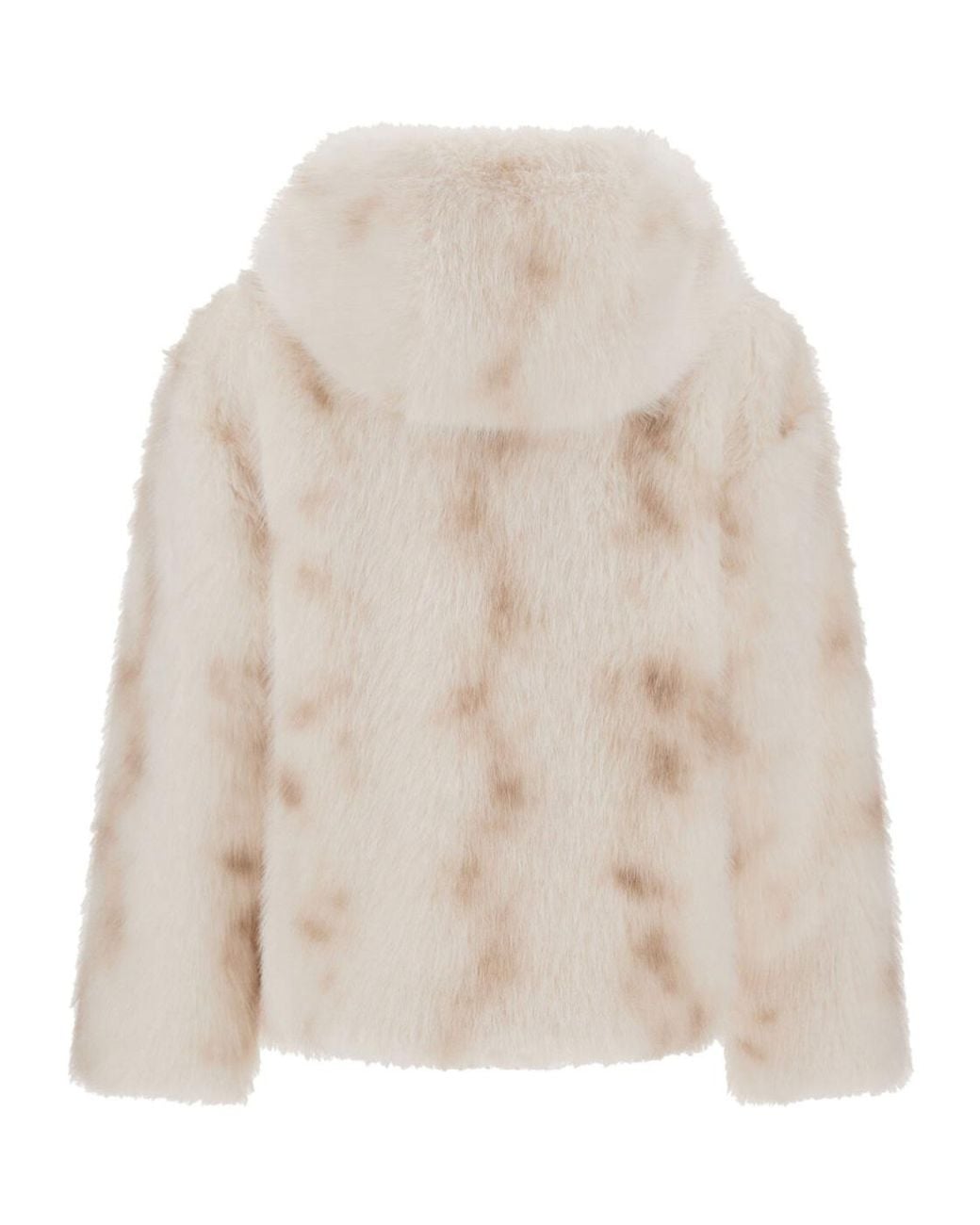 Herno Natural Hooded Faux Fur Zip Coat