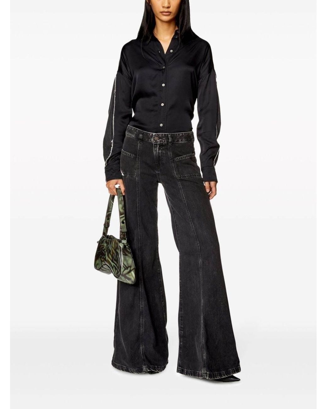 DIESEL Black D-Akii Low-Rise Bootcut Jeans