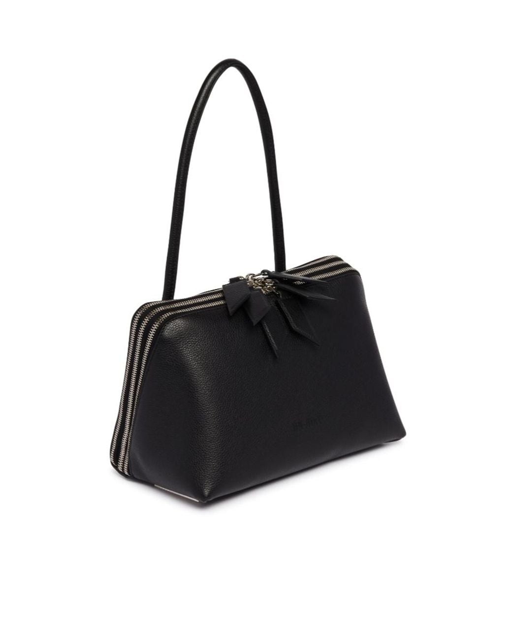 The Attico Black The Laltra Grained Shoulder Bag
