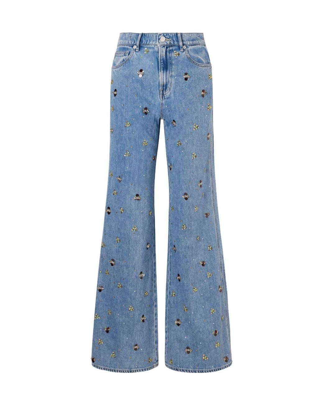 Veronica Beard Blue Kasey Wide-Leg Jeans