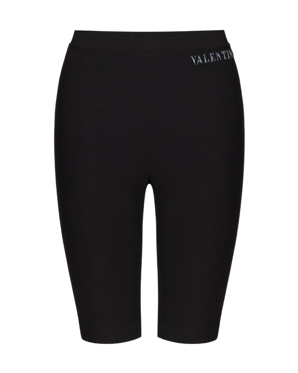 Valentino Black Embossed Logo Cycling Shorts