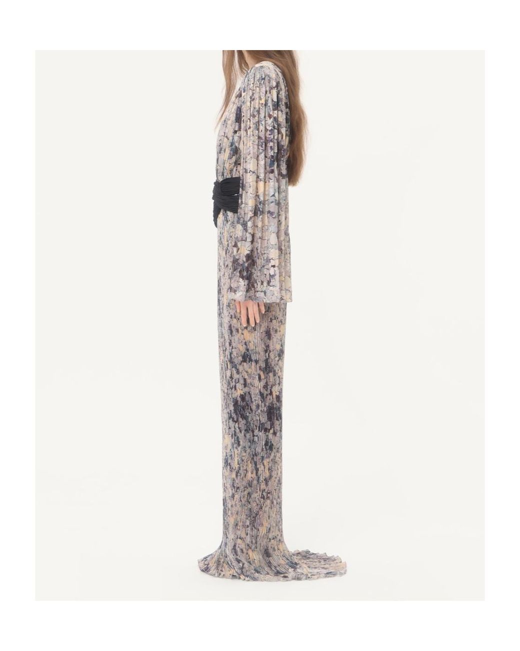 Valentino Gray Long-Sleeved Dress