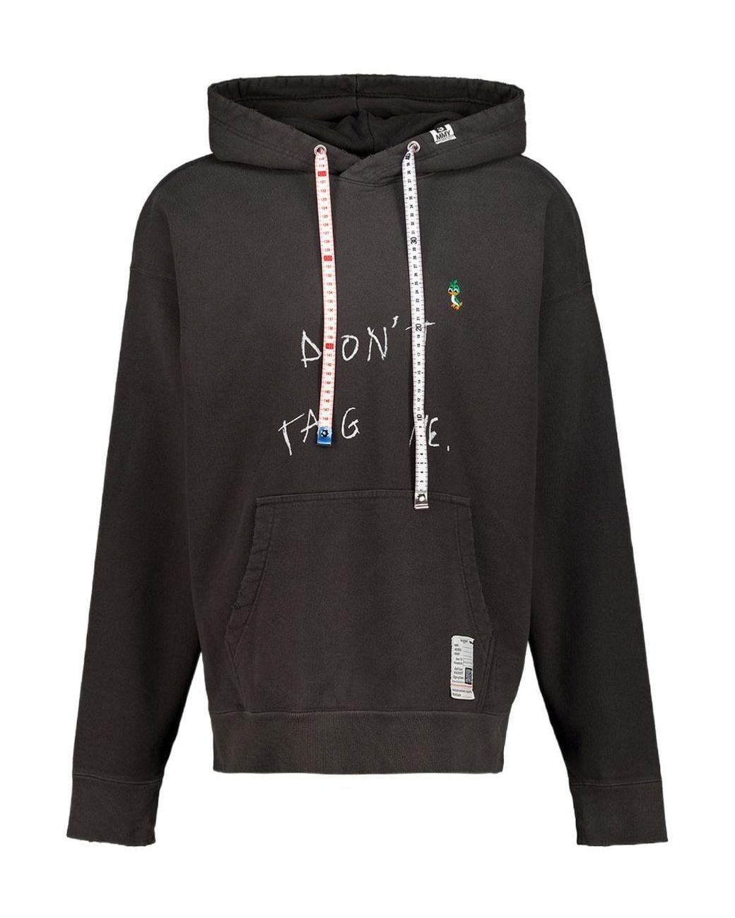 Maison Mihara Yasuhiro Black Don'T Tag Me. Printed Hoodie for men