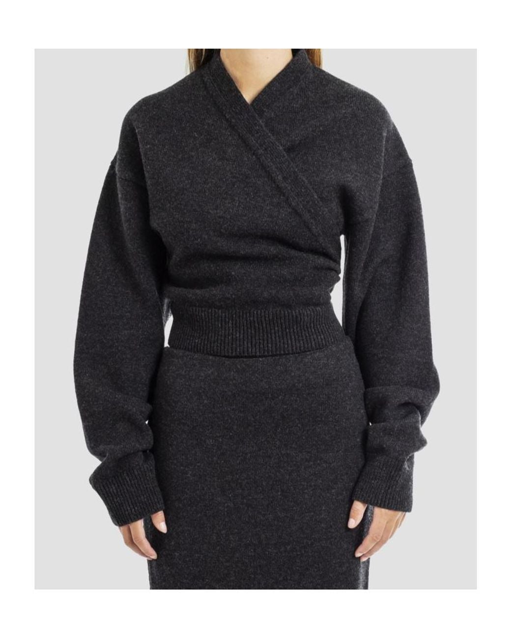Balenciaga Black Cross-Over Knit Sweater