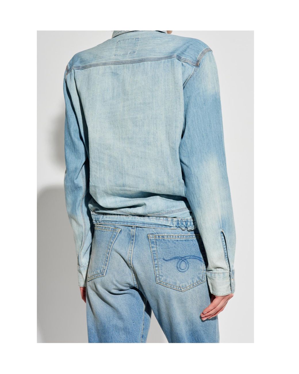 R13 Blue Wrap Denim Shirt