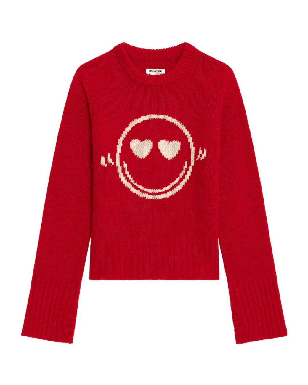 Zadig & Voltaire Red Crew-Neck Long-Sleeve Sweater