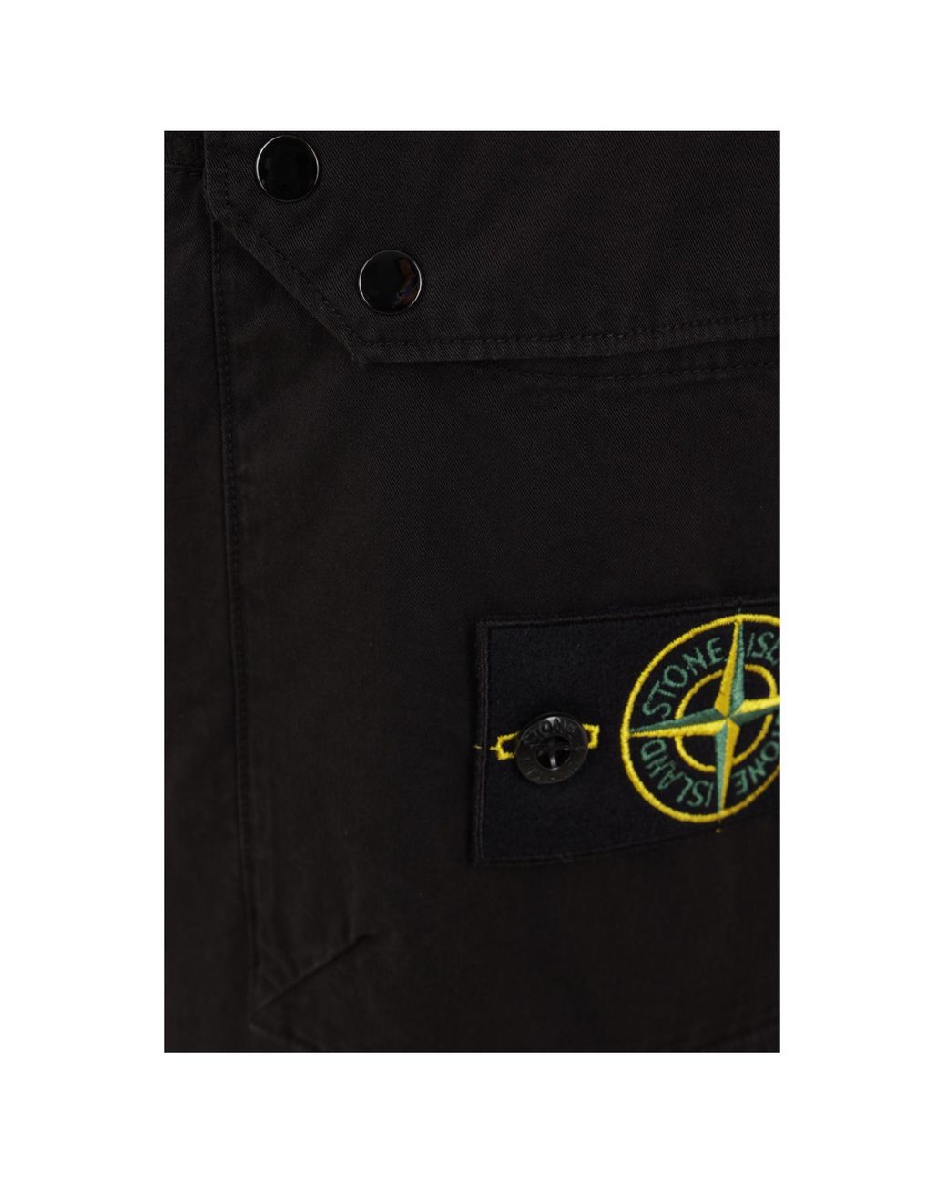 Stone Island Black Compass Patch Drawstring Track Pants for men