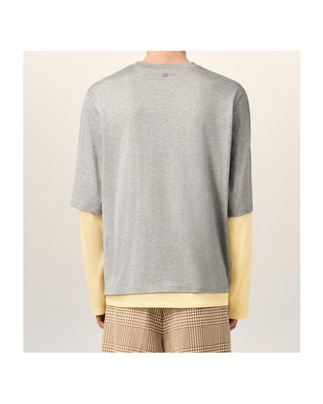 AMI Natural Apos;S Cotton Ami De Coeur Layered Long-Sleeve T-Shirt for men
