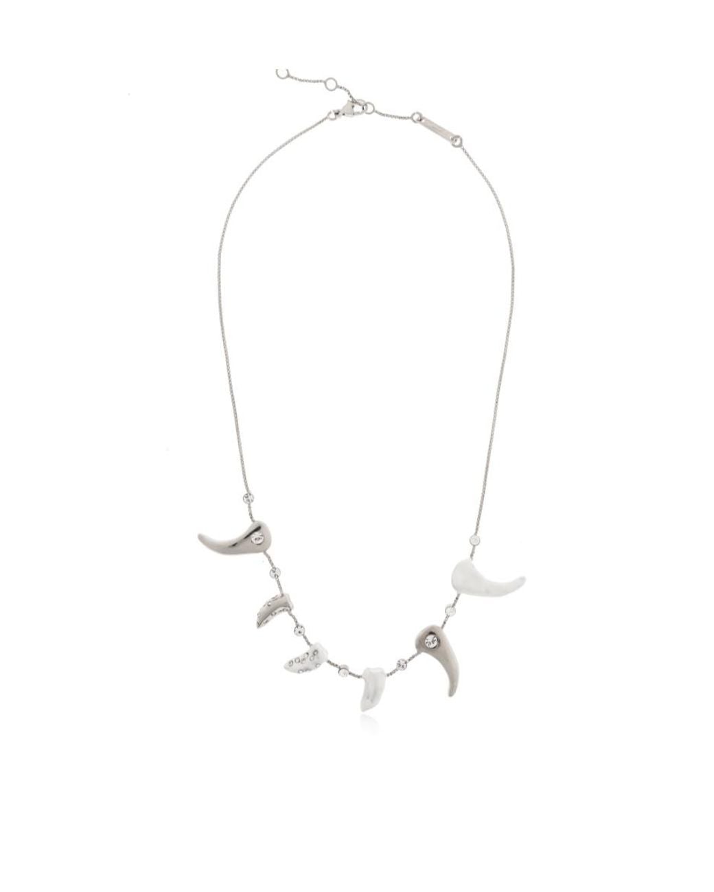 Marni White Claw-Pendant Necklace