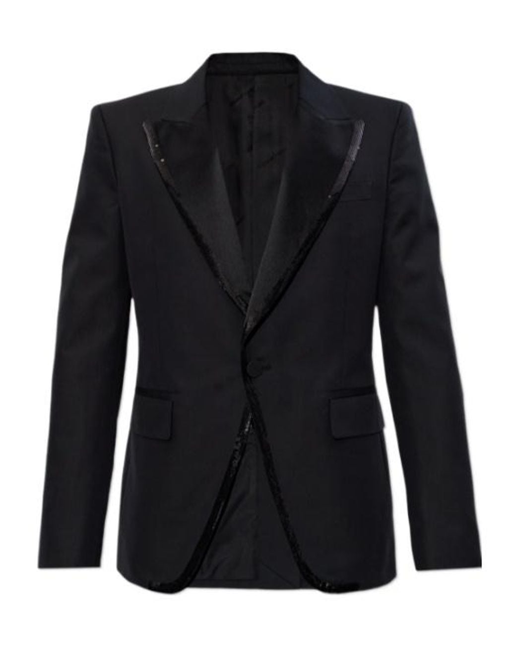 DSquared² Black Single-Breasted Sequin-Embellishment Blazer for men