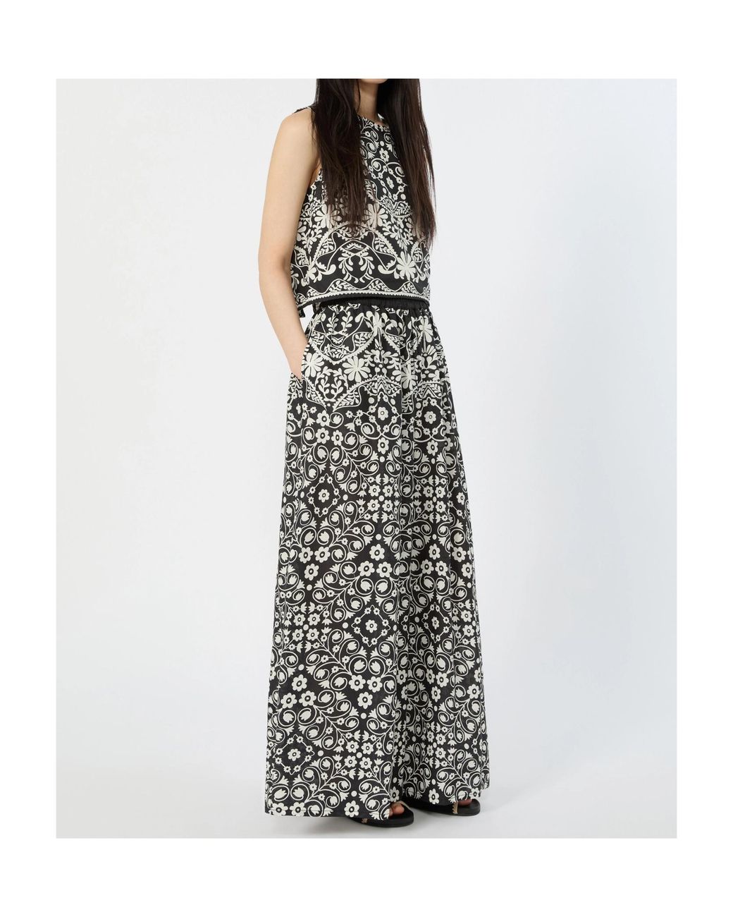 Weekend by Maxmara Black Wkifanale Printed Sleeveless Top
