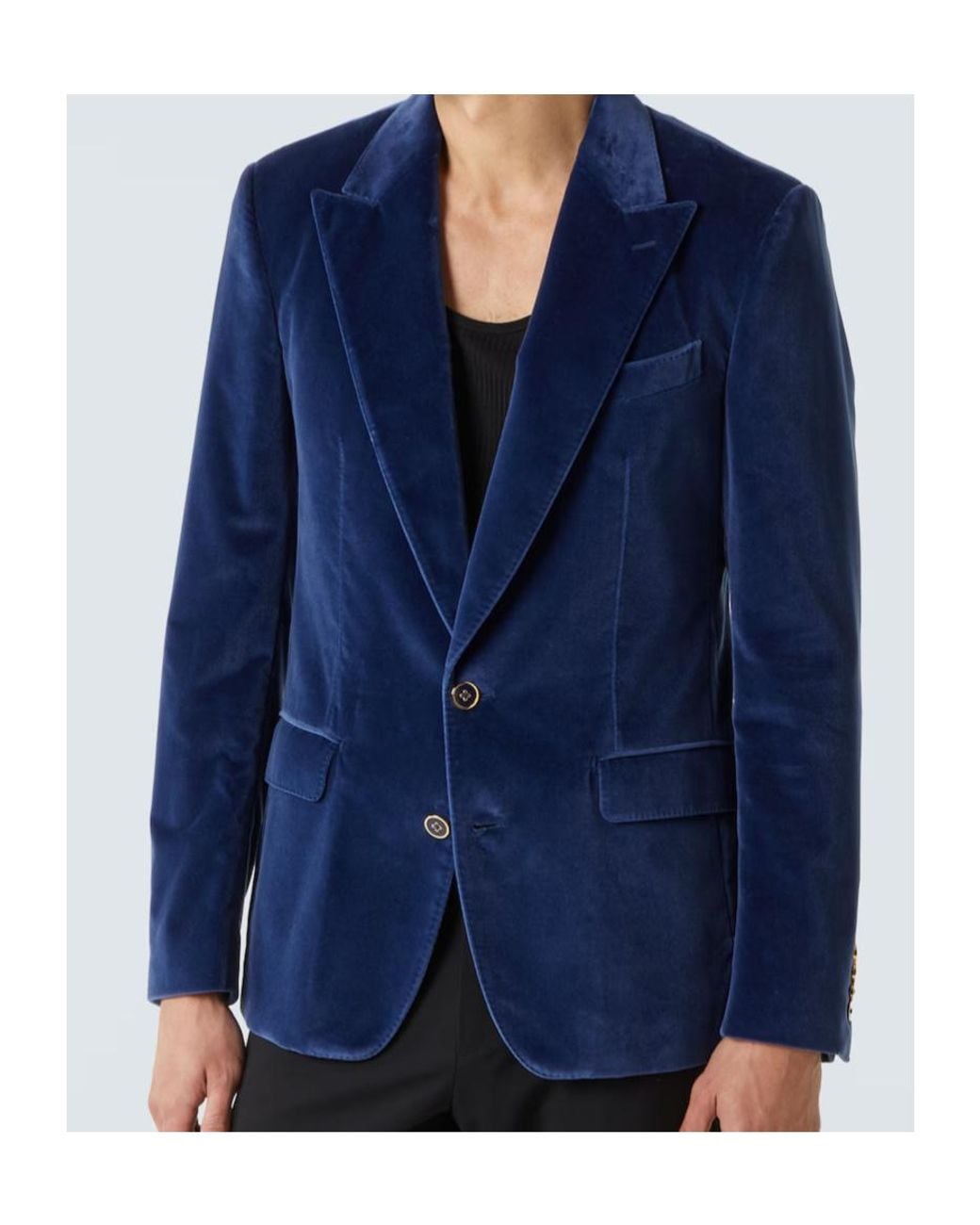 Dolce & Gabbana Blue Cotton Velvet Blazer for men