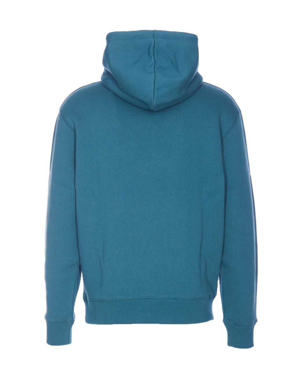 Maison Kitsuné Blue Maison Kitsuné Bold Fox Head Patch Drawstring Hoodie for men