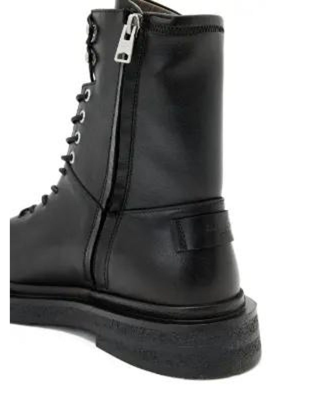 AllSaints Black Escher Lace-Up Zip Combat Boots