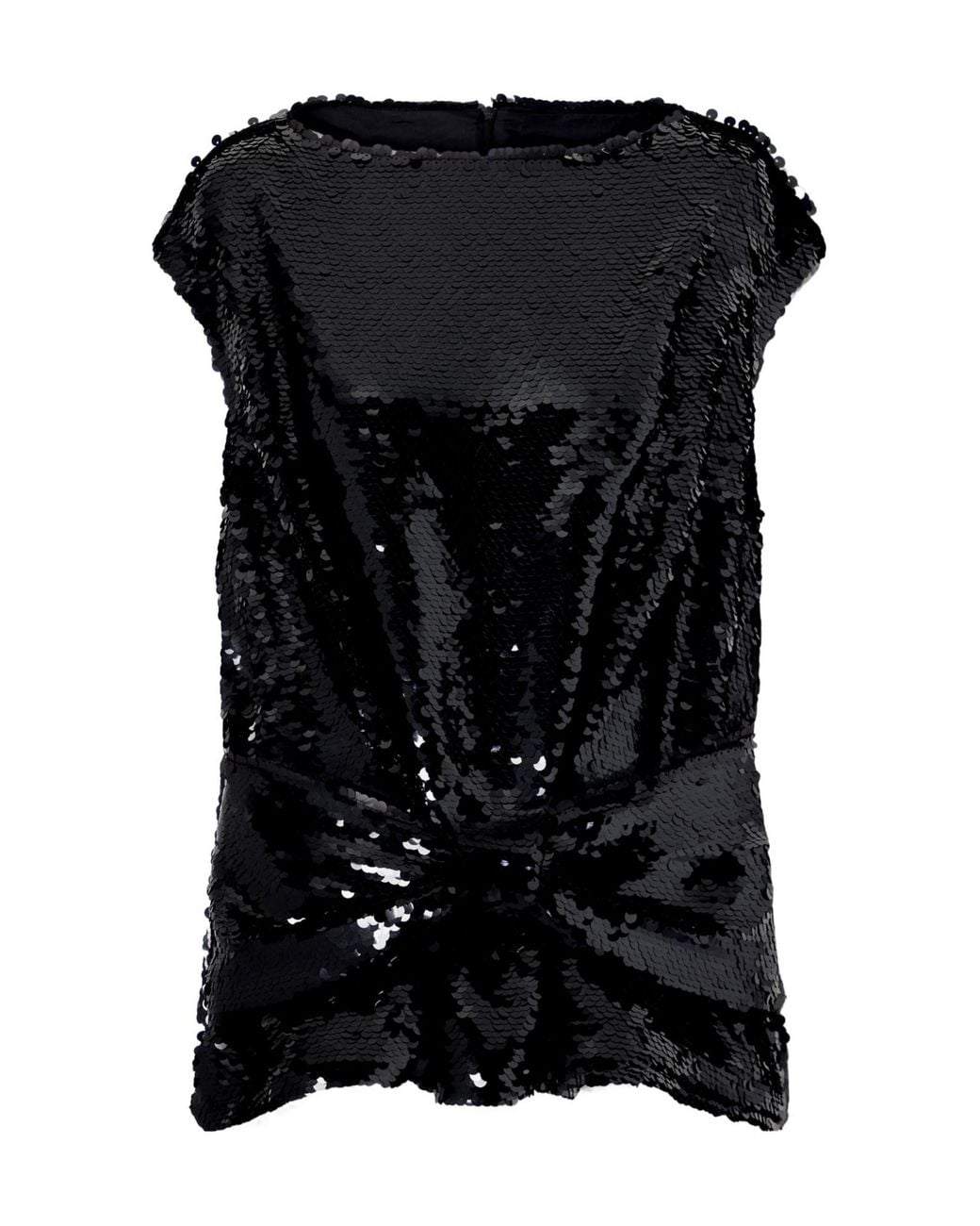 Simone Rocha Black Boxy Sequin-Embellished Peplum Blouse