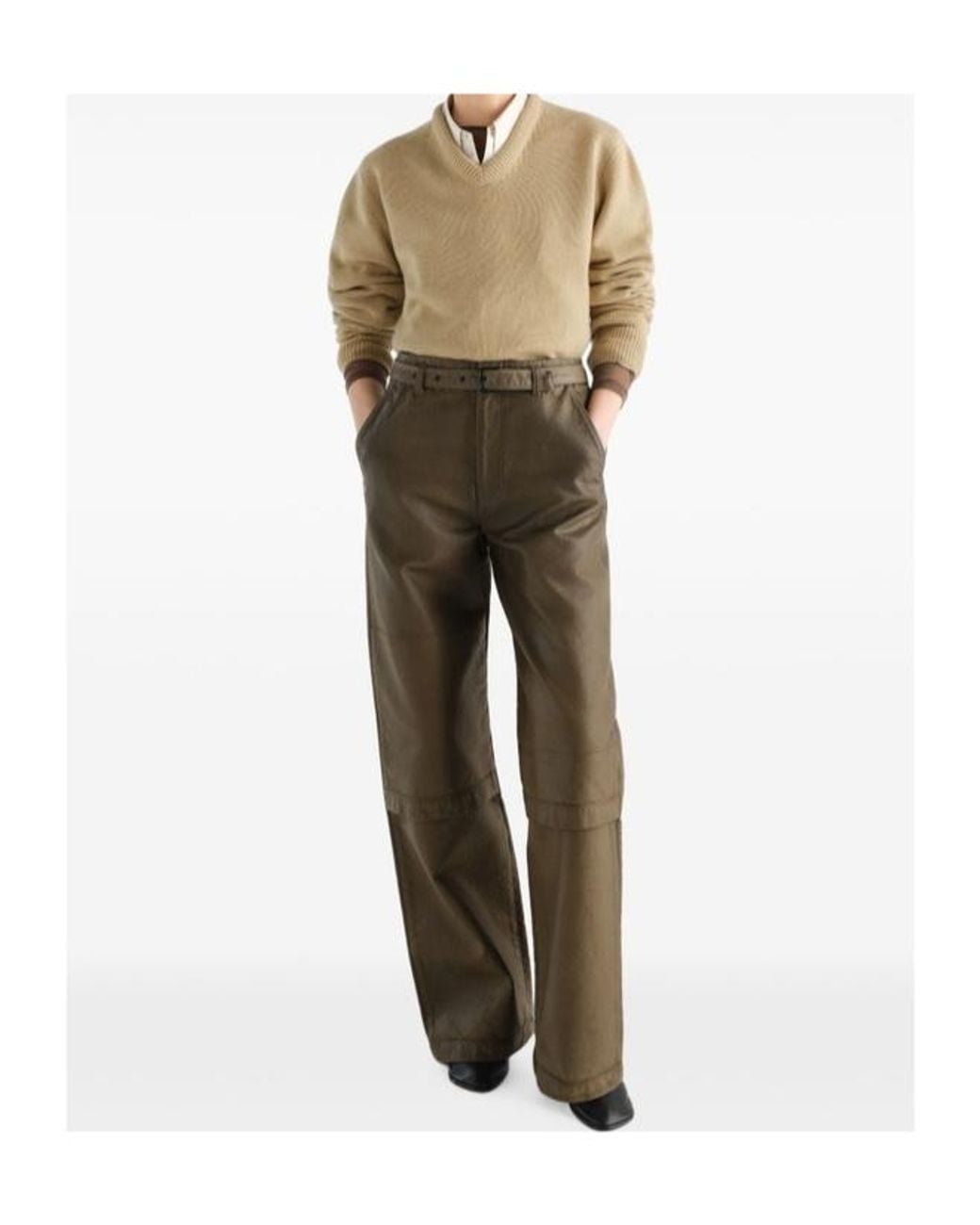 Lemaire Natural V-Neck Sweater for men
