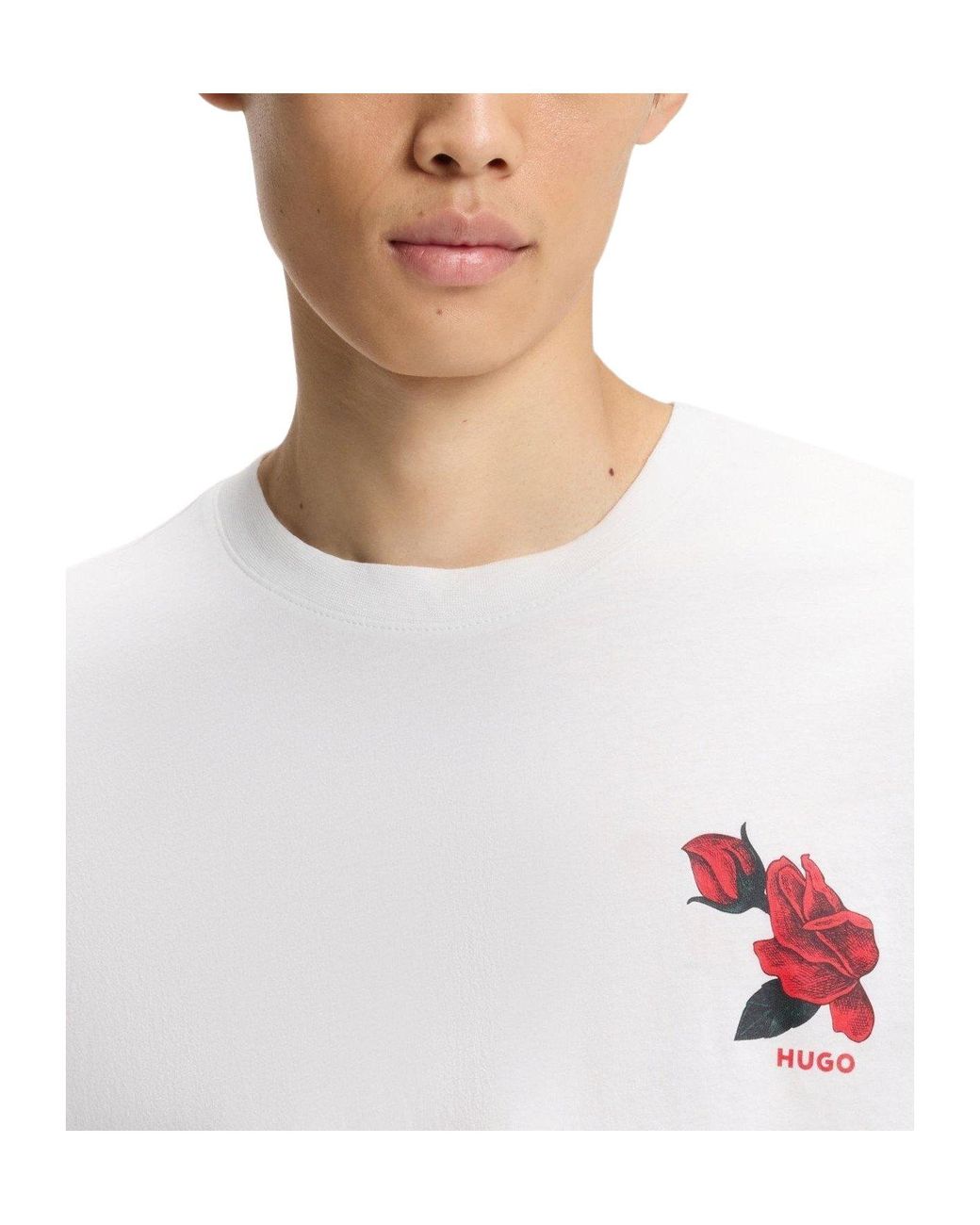 Boss White Solid Color T-Shirt for men