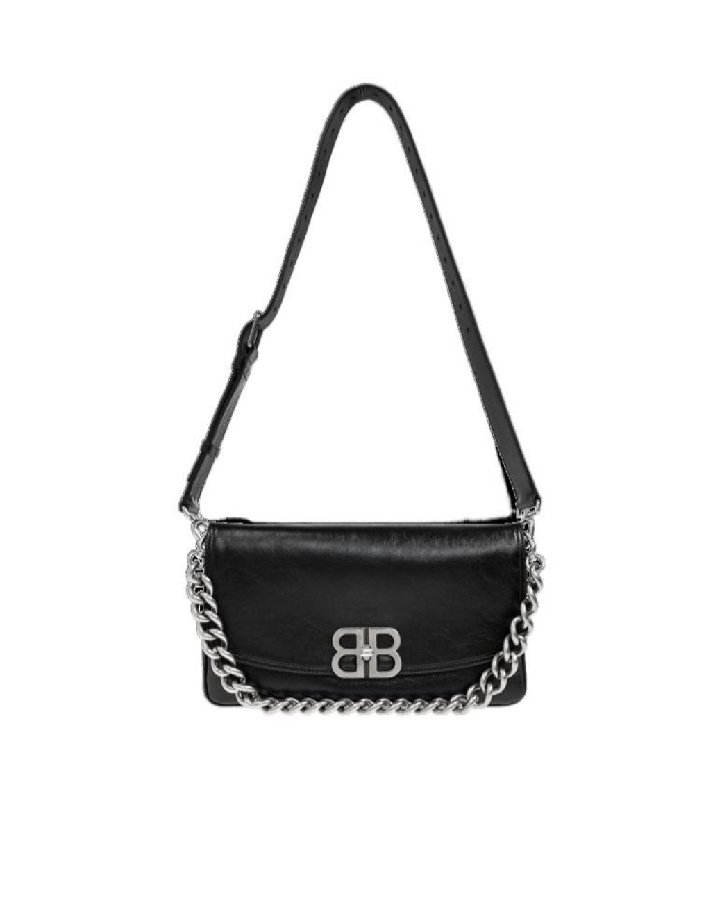 Balenciaga Black Logo Plaque Shoulder Bag