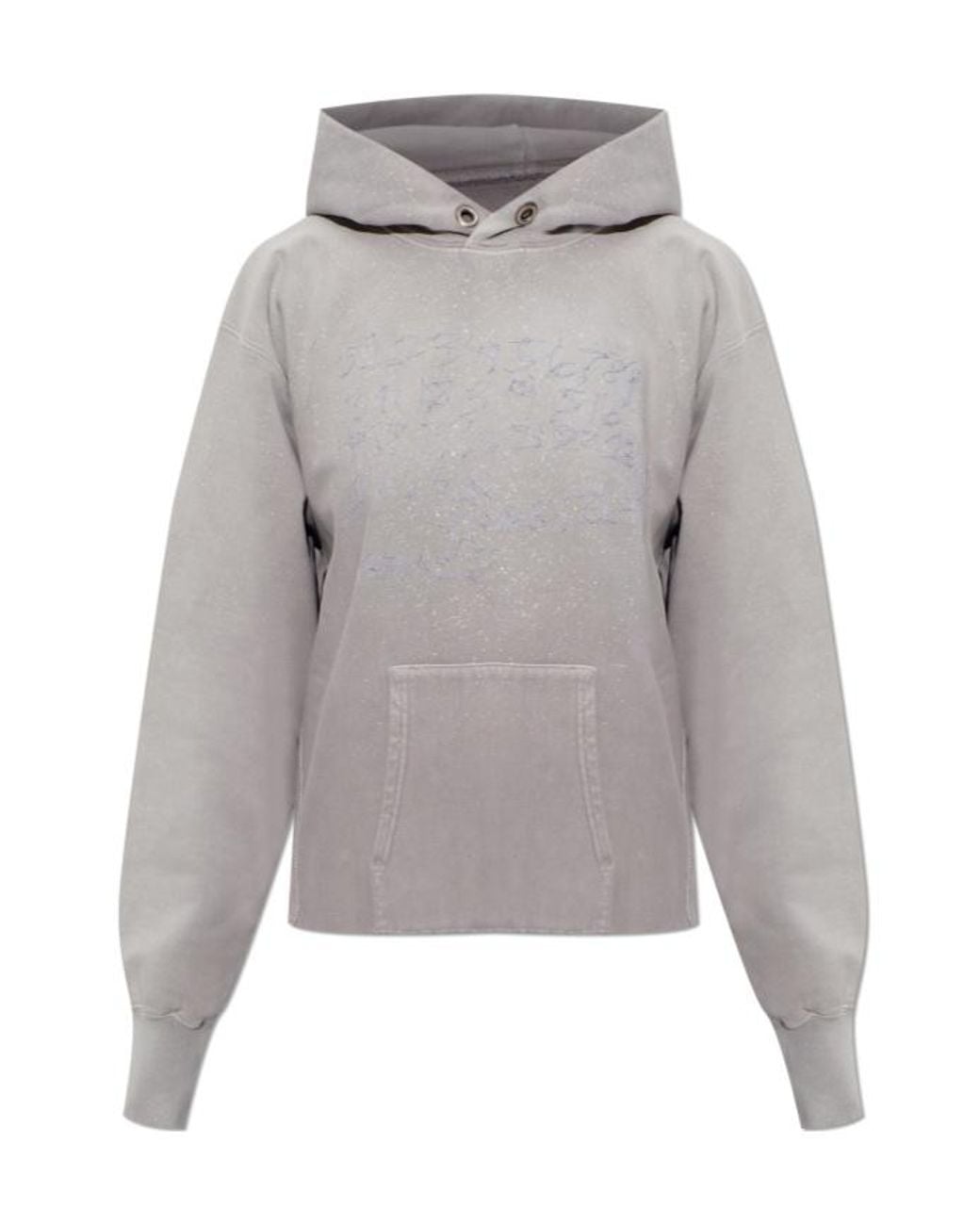Maison Margiela Gray Printed-Detail Drawstring Hoodie