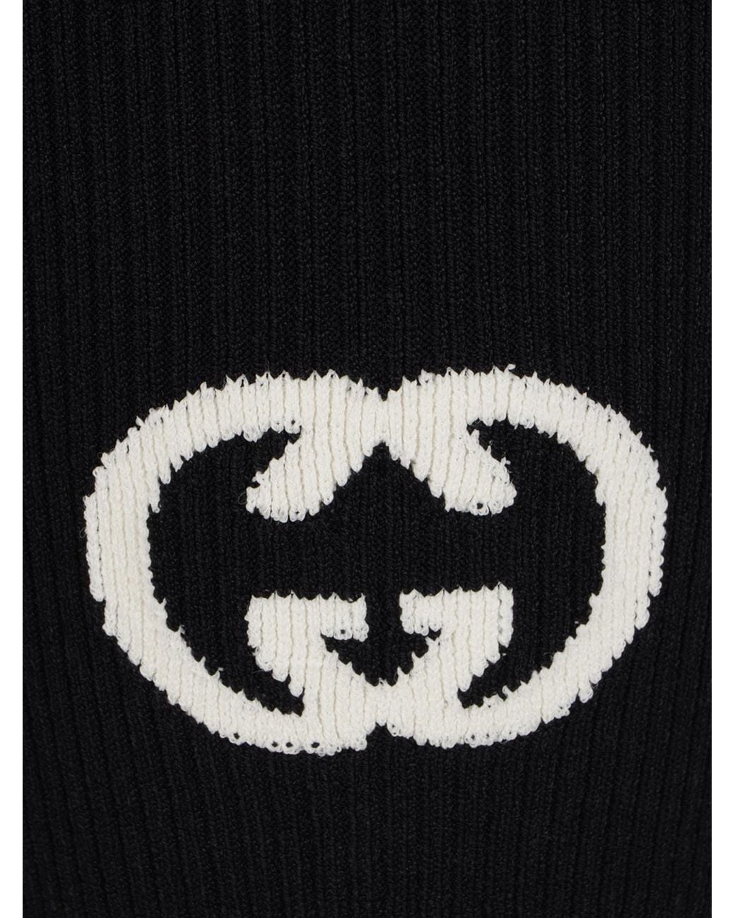 Gucci Black Ribbed Gg Intarsia Knit Shorts