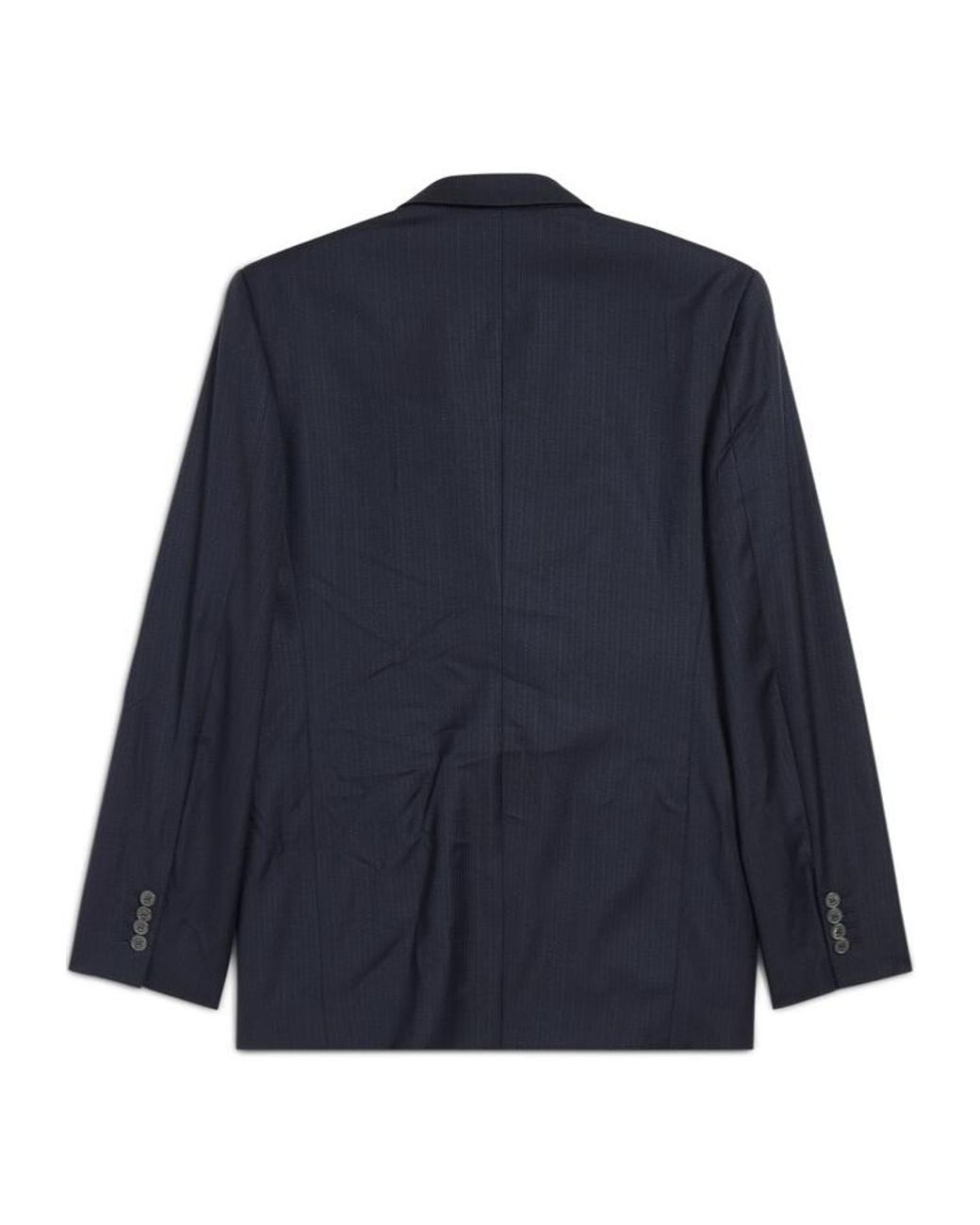 Balenciaga Blue Striped Button-Up Blazer for men