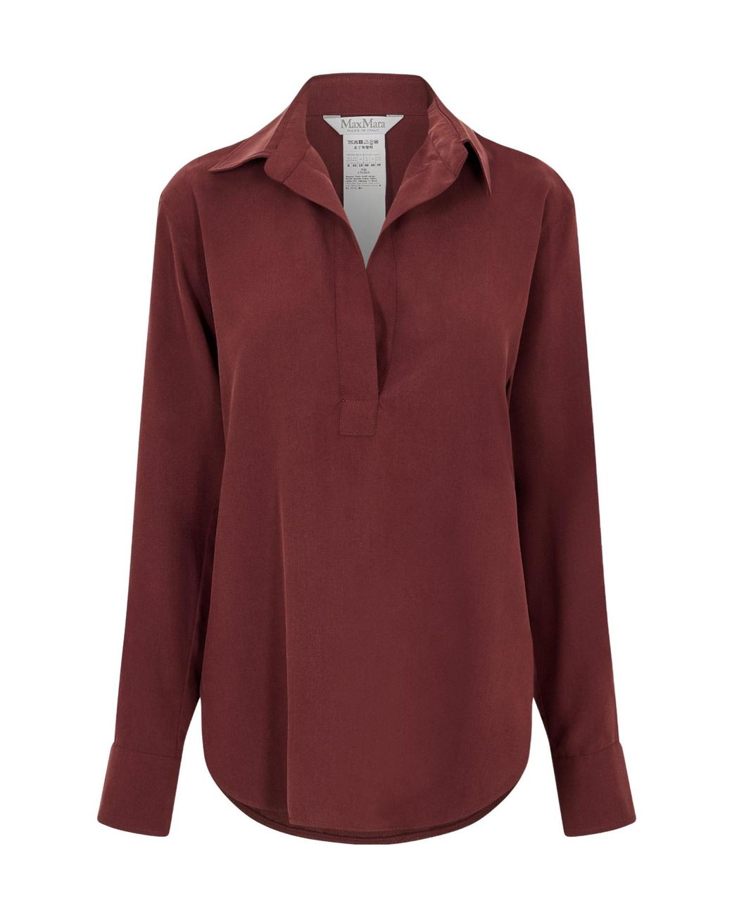 Max Mara Red Mirko Long-Sleeve Plain Shirt