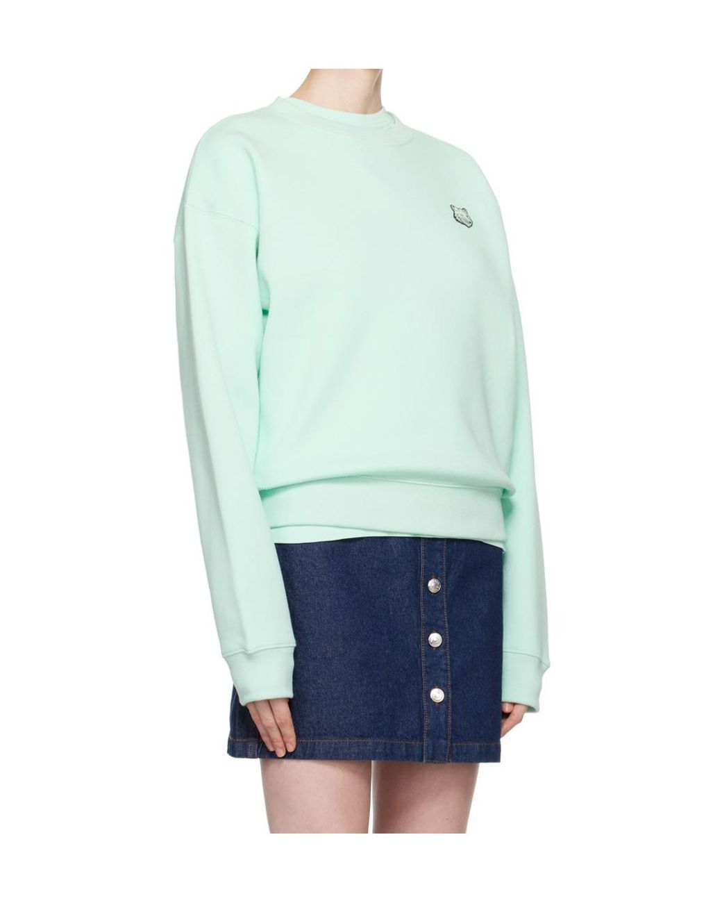 Maison Kitsuné Blue Maison Kitsuné Bold Fox Head Patch Crewneck Sweatshirt