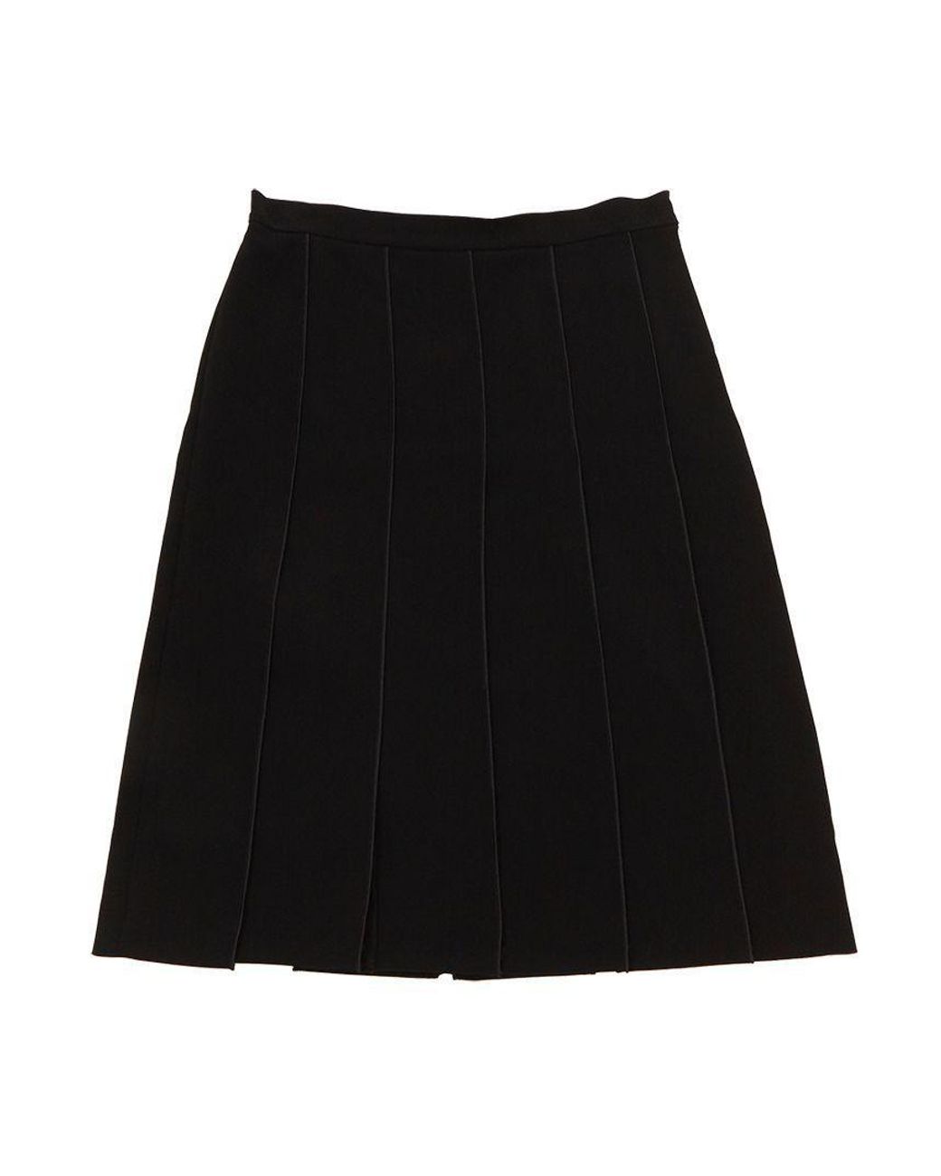 Max Mara Black Pleated Midi Skirt
